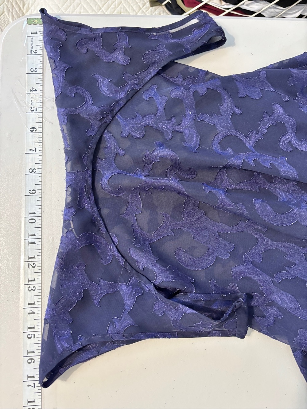 Vintage Y2K Floral Burnout Maxi Dress Size Small Whimsigoth Purple Sheer Rare - Picture 7 of 8
